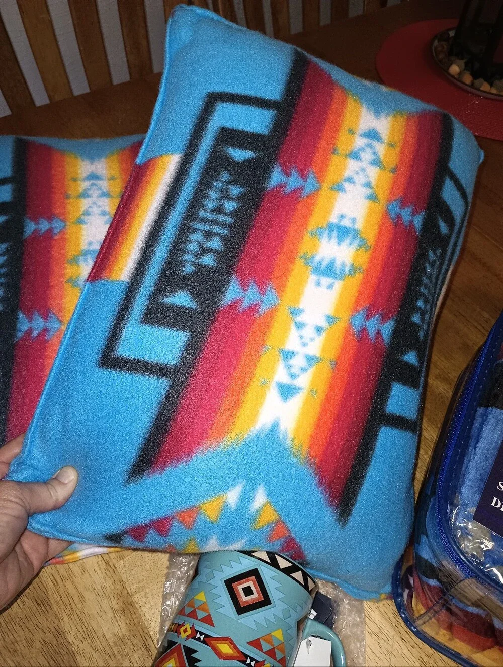 Revised! All New! Nu Trendz Sherpa Throw, Mug & 2 Pillows